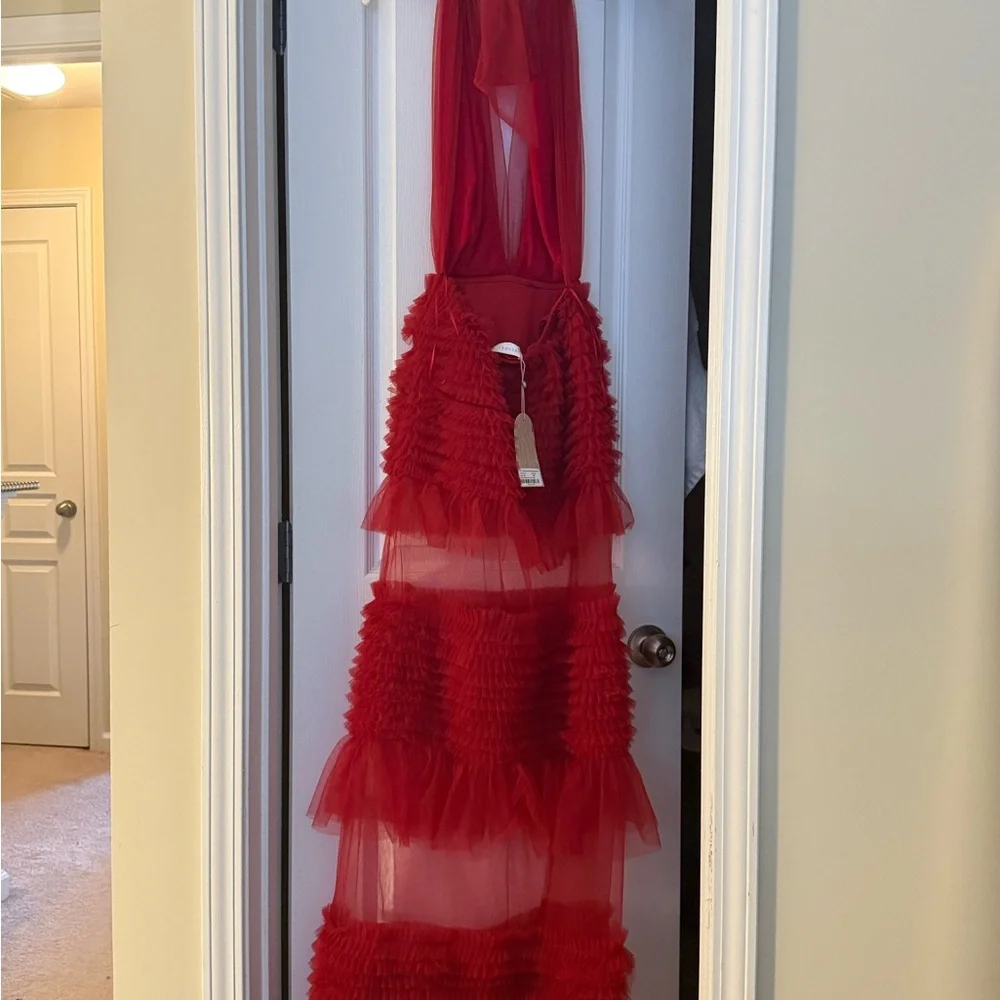 Gorgeous Meshki Minka Mesh Ruffle Maxi Dress- Size XXS - Picture 5 of 6